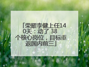 荣耀李健上任140天：动了 38 个核心岗位，目标重返国内前三