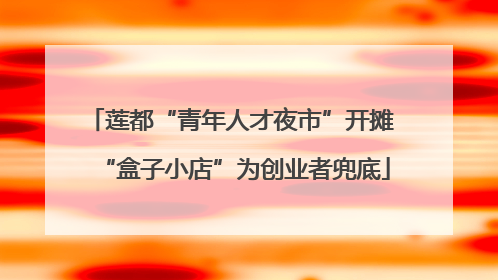莲都“青年人才夜市”开摊 “盒子小店”为创业者兜底