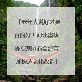 老年人说好才是真的好！河北省政协专题协商会建言加快适老化改造