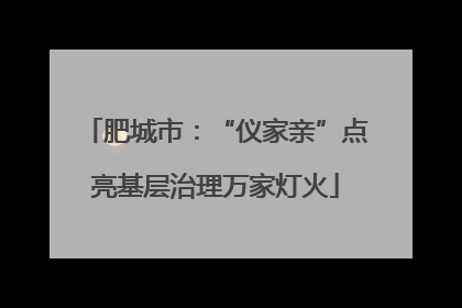 肥城市：“仪家亲”点亮基层治理万家灯火