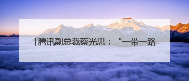 腾讯副总裁蔡光忠：“一带一路”背景下推动AI可持续发展
