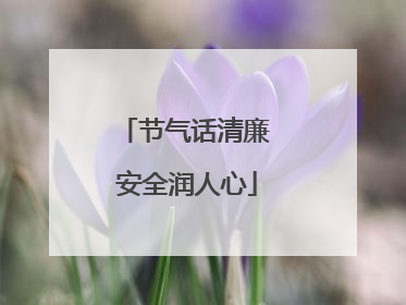 节气话清廉 安全润人心