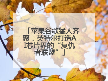 苹果谷歌猛人齐聚，英特尔打造AI芯片界的“复仇者联盟”