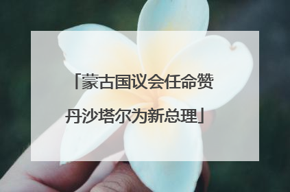蒙古国议会任命赞丹沙塔尔为新总理