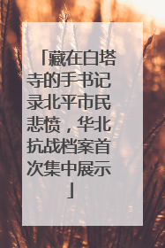 藏在白塔寺的手书记录北平市民悲愤，华北抗战档案首次集中展示