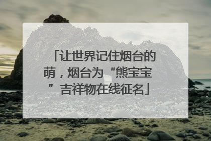 让世界记住烟台的萌，烟台为“熊宝宝”吉祥物在线征名