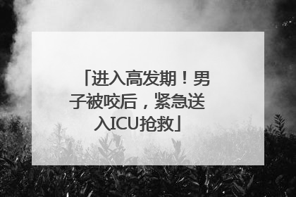 进入高发期！男子被咬后，紧急送入ICU抢救
