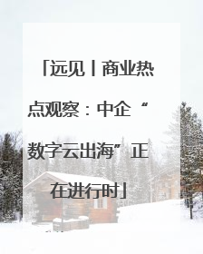 远见丨商业热点观察：中企“数字云出海”正在进行时