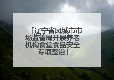 辽宁省凤城市市场监管局开展养老机构食堂食品安全专项整治