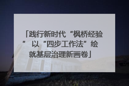 践行新时代“枫桥经验” 以“四步工作法”绘就基层治理新画卷