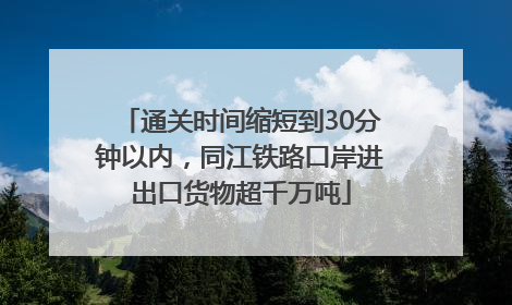 通关时间缩短到30分钟以内，同江铁路口岸进出口货物超千万吨
