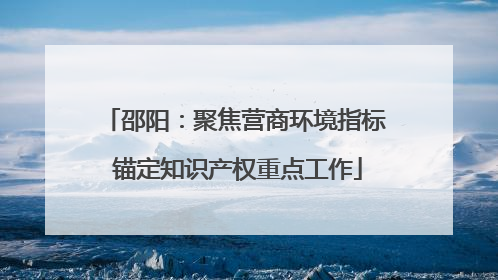 邵阳：聚焦营商环境指标 锚定知识产权重点工作