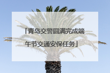 青岛交警圆满完成端午节交通安保任务