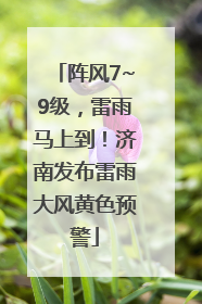 阵风7~9级，雷雨马上到！济南发布雷雨大风黄色预警