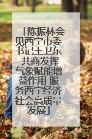 陈振林会见西宁市委书记王卫东 共商发挥气象赋能增益作用 服务西宁经济社会高质量发展