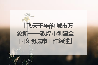 飞天千年韵 城市万象新——敦煌市创建全国文明城市工作综述