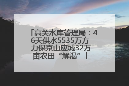 高关水库管理局：46天供水5535万方 力保京山应城32万亩农田“解渴”