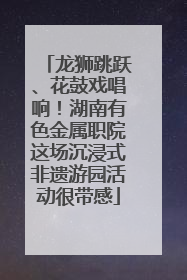 龙狮跳跃、花鼓戏唱响！湖南有色金属职院这场沉浸式非遗游园活动很带感