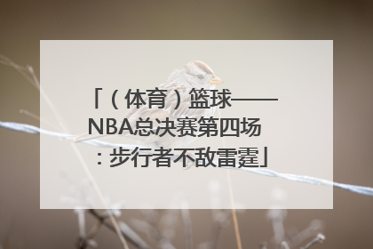 （体育）篮球——NBA总决赛第四场：步行者不敌雷霆