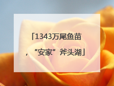 1343万尾鱼苗，“安家”斧头湖