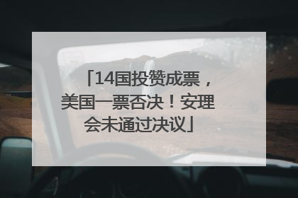 14国投赞成票，美国一票否决！安理会未通过决议