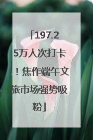 197.25万人次打卡！焦作端午文旅市场强势吸粉