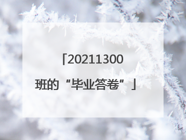 20211300班的“毕业答卷”