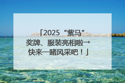 2025“紫马”奖牌、服装亮相啦→快来一睹风采吧！