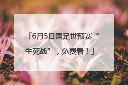 6月5日国足世预赛“生死战”，免费看！