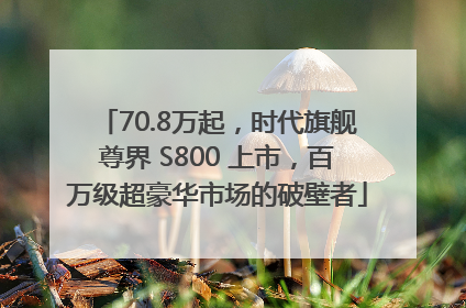 70.8万起，时代旗舰尊界 S800 上市，百万级超豪华市场的破壁者